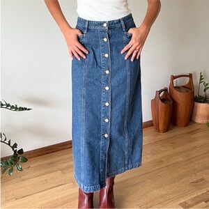 Lisa Says Gah Quinn Blue Button-Front Pencil Skirt- Size 6